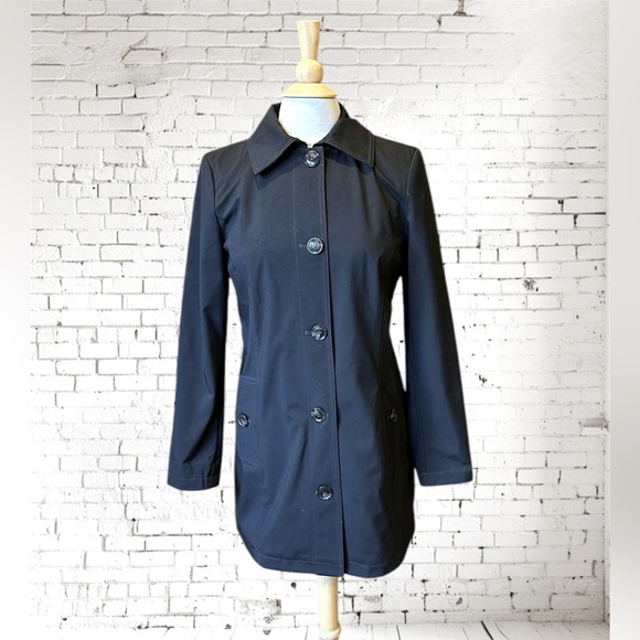 Dennis Basso Water Resistant Button Front Jacket with Printed red white lining - Picture 2 of 13